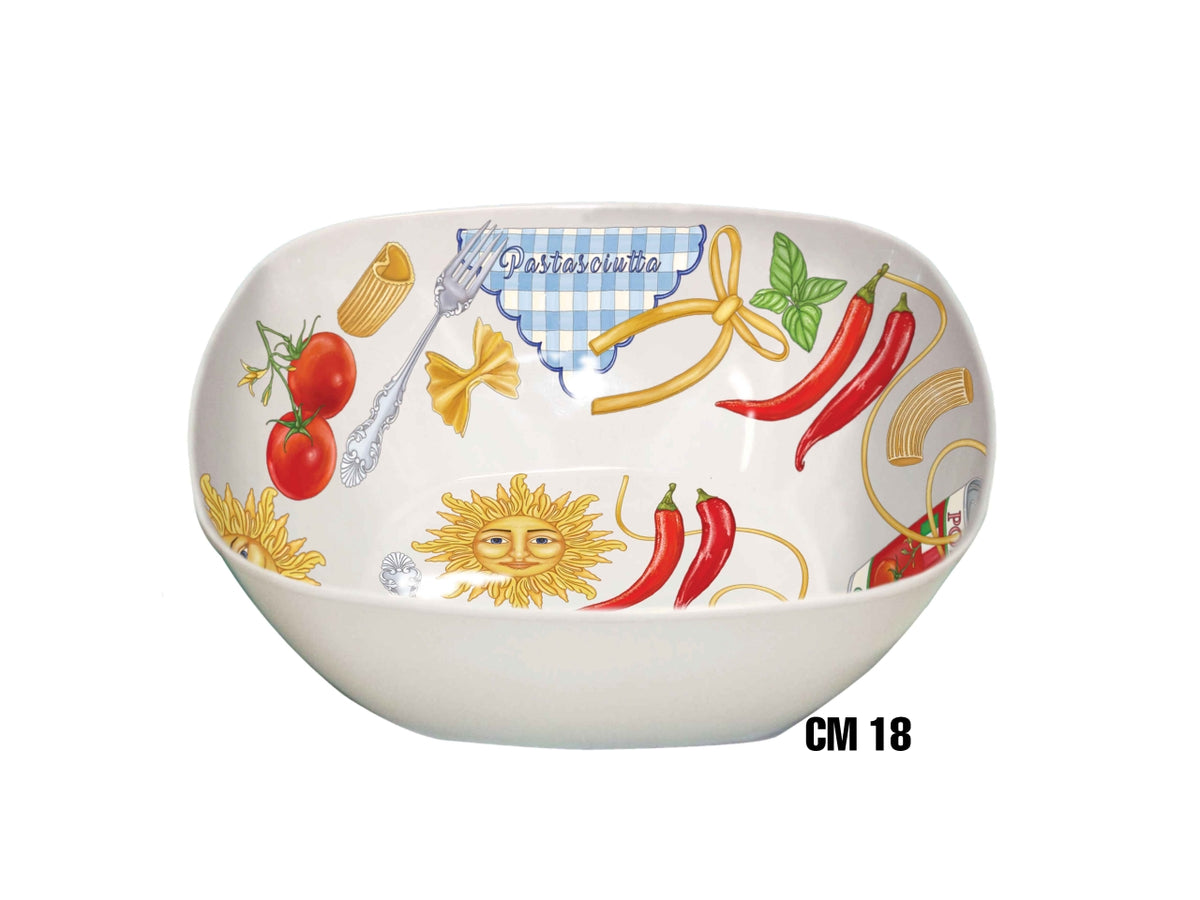 Cestino quadro in melanina cm 18 decoro chef