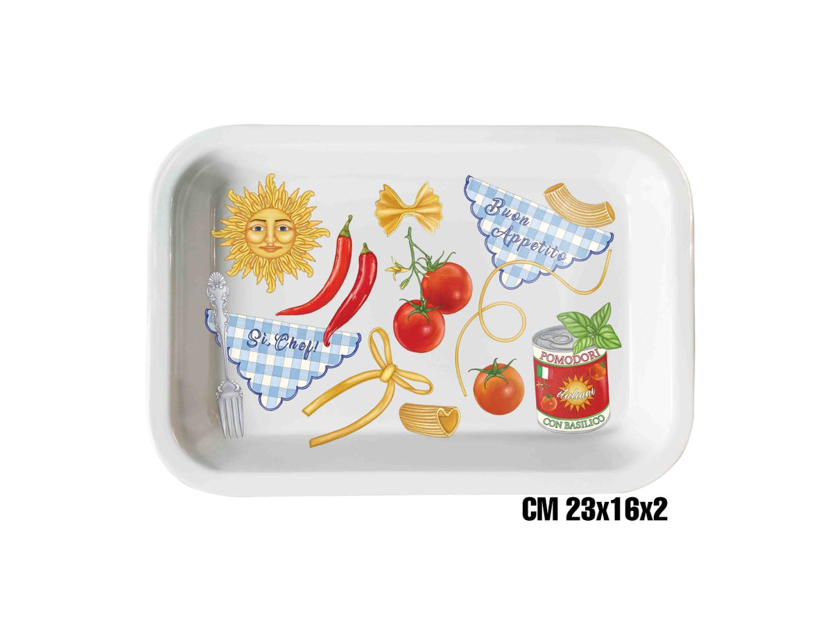Vassoietto in melanina 23x16x2 decoro chef