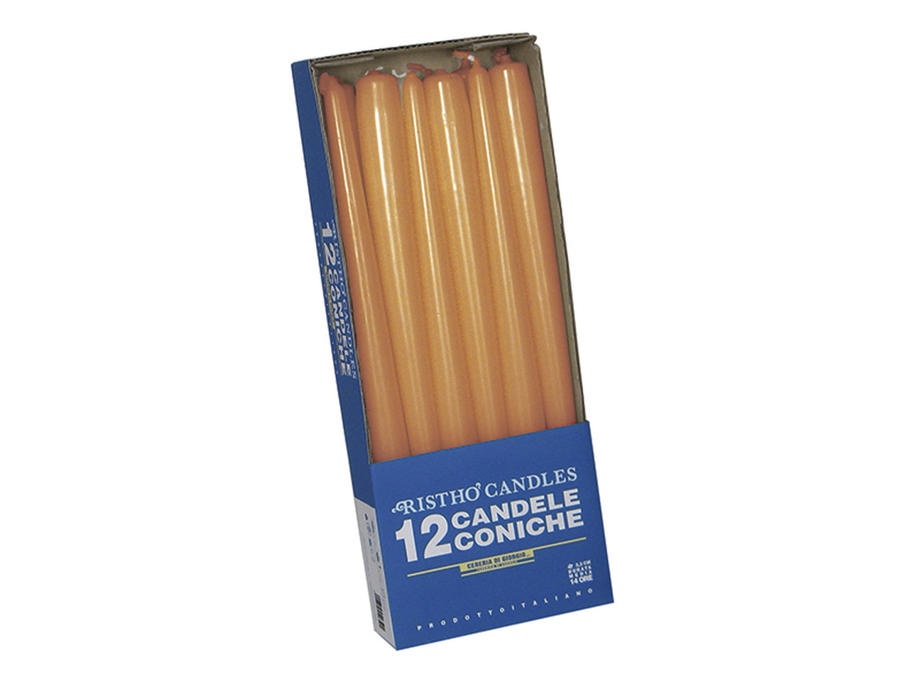 Candela conica 25 10pz di colore senape
