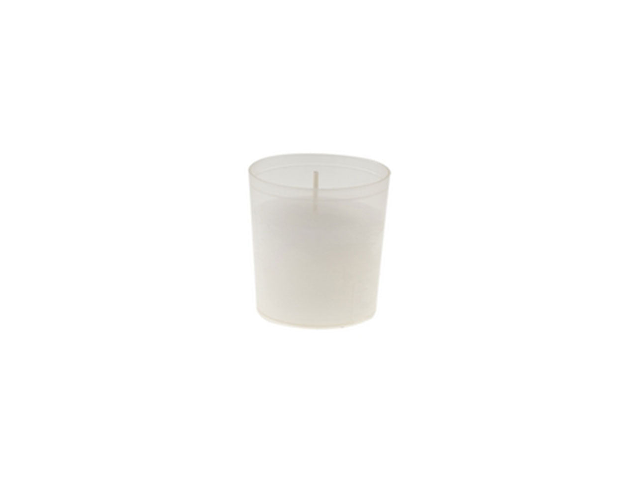 Candela con bicchiere di colore bianca