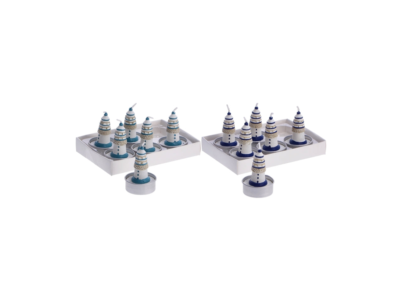 Segnaposto candela faro set da 6 candele d4xh5,5 cm in 2 assortimenti