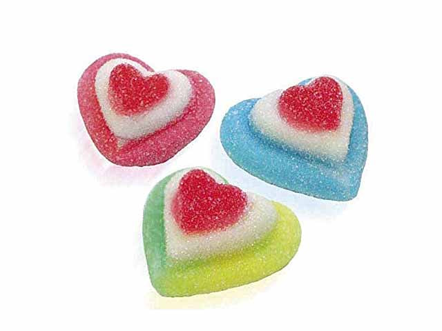 Gommose a cuore, busta da 1 kg 250 pezzi