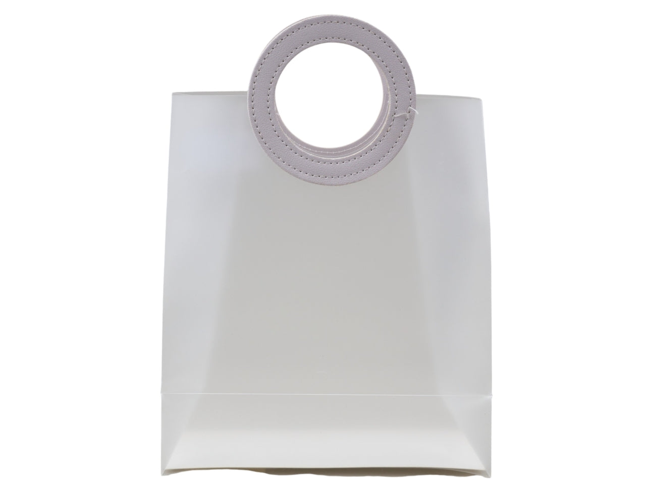 Borsetta media con manico tondo bianco 20x10x23cm