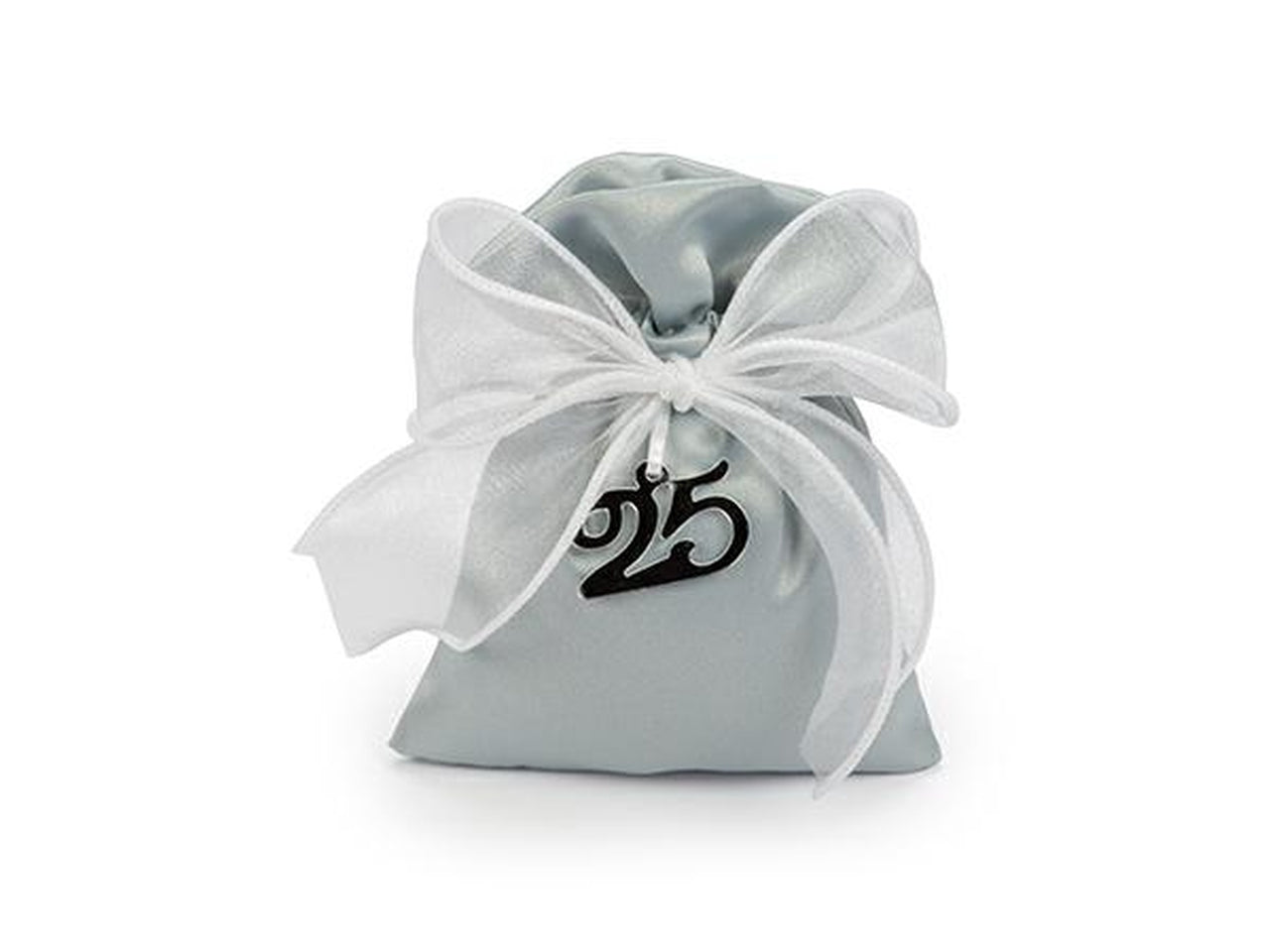 Sacchetto 25anni con fiocco 10x13hcm