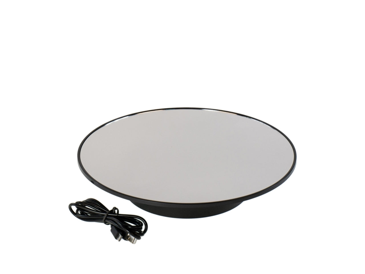 Base girevole con specchio d.25cm portata 8kg abs di colore nera
