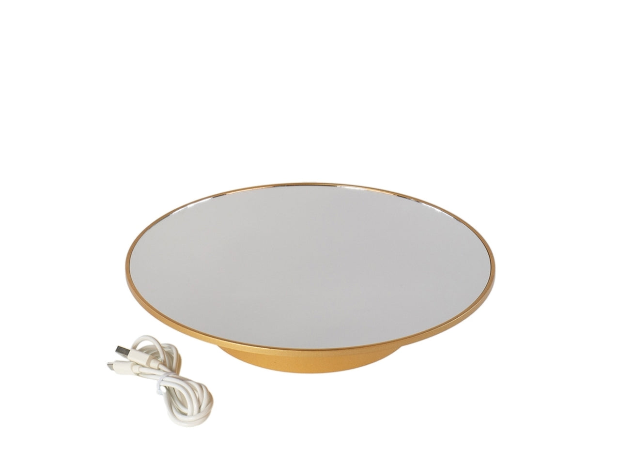 Base girevole con specchio d.25cm portata 8kg abs di colore oro
