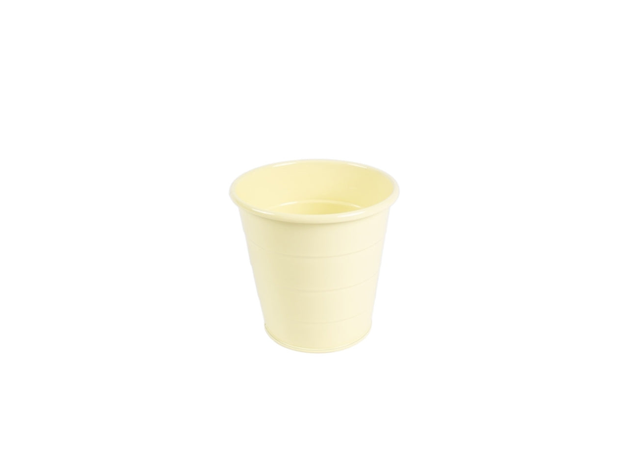 Cache pot in metallo d.13x13cm di colore giallo