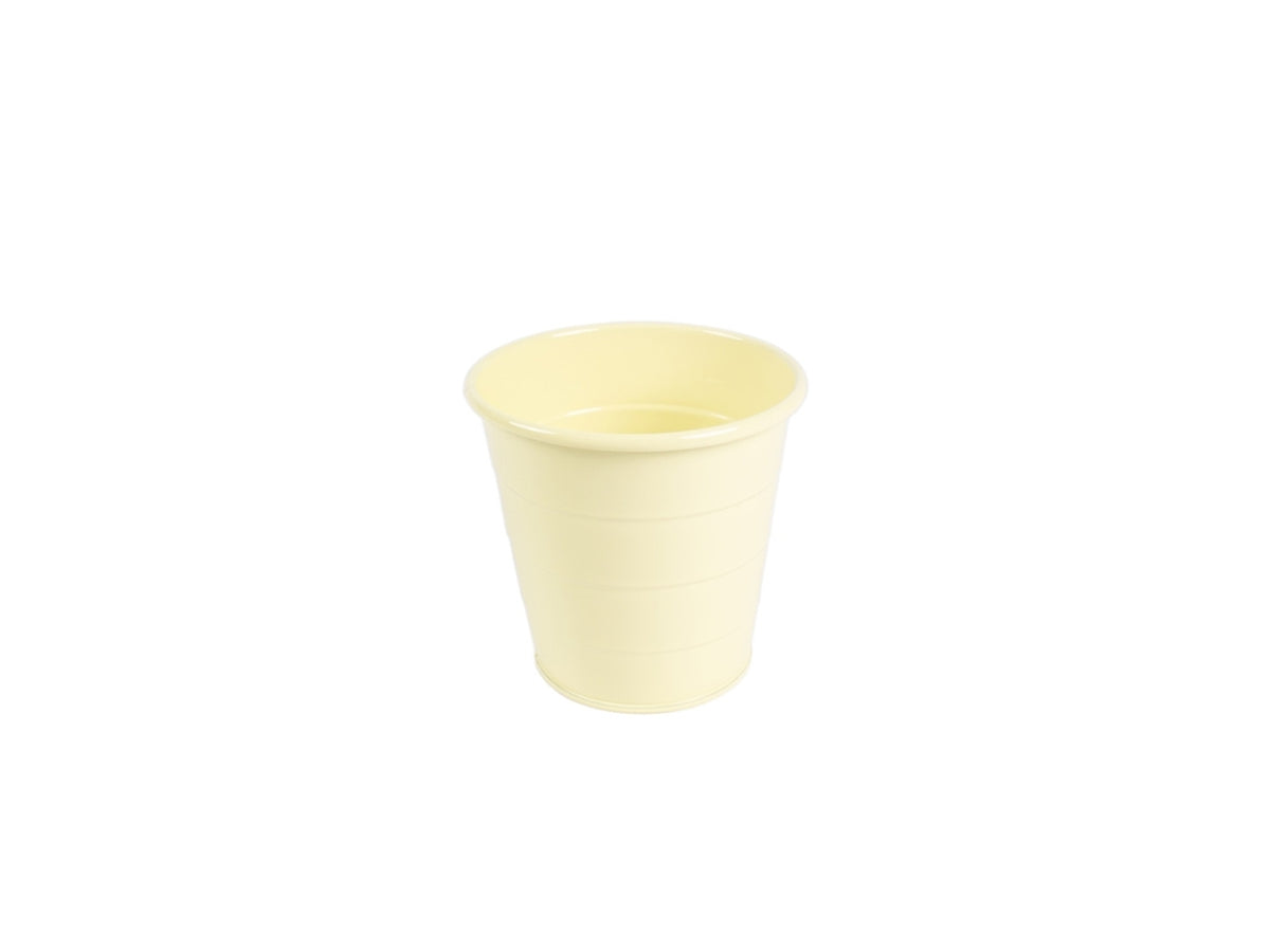 Cache pot in metallo d.13x13cm di colore giallo