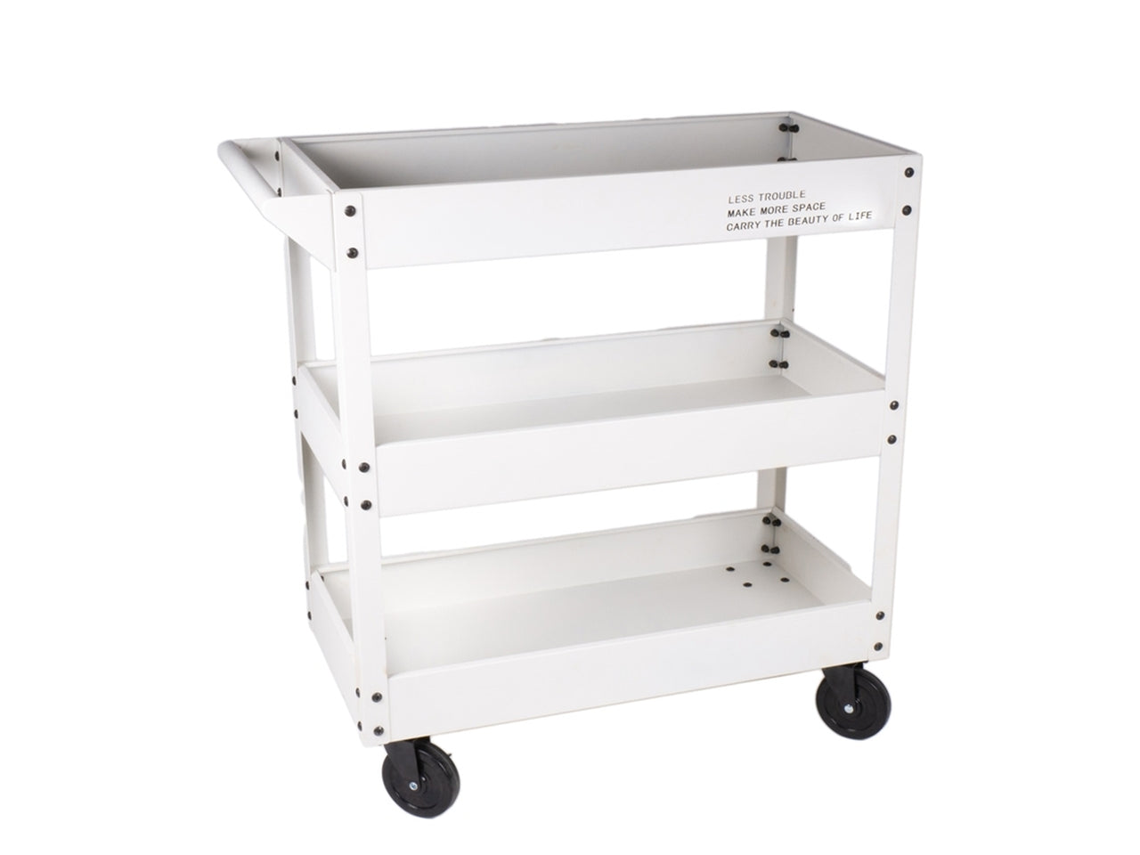 Carrello in metallo 77x35x79cm di colore bianco
