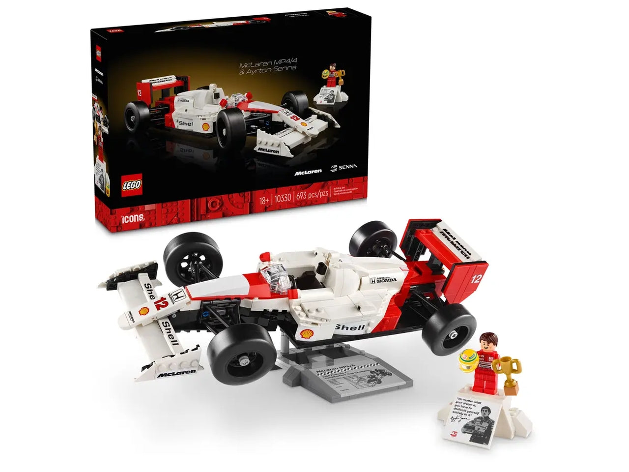 Lego Icons meclaren c/ayrton senna mp4/4 693 pezzi per età 18+ 10330