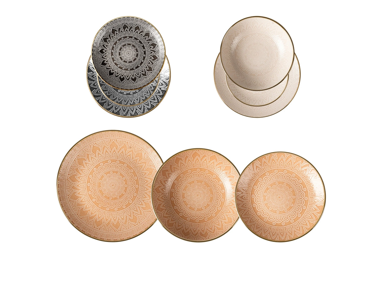 Servizio di piatti con decoro gaonas sandy mix 18pz