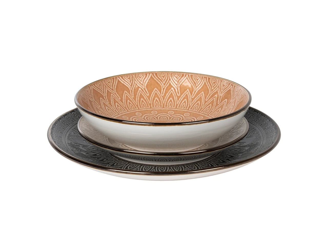Servizio di piatti con decoro gaonas sandy mix 18pz