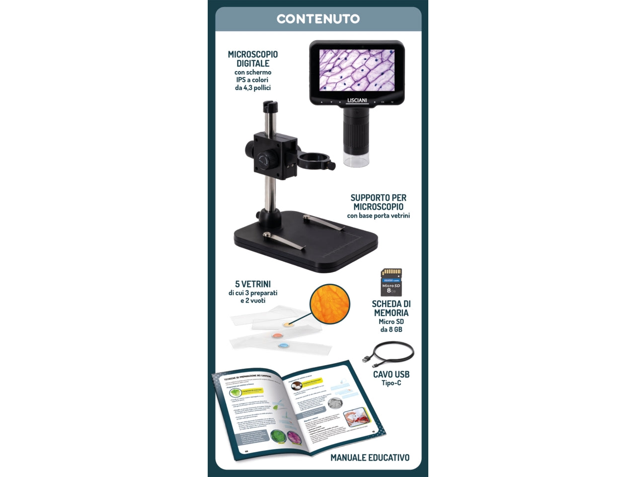 Hi tech educativo microscopio digitale