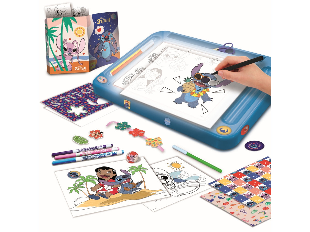 Stitch drawing school with light table