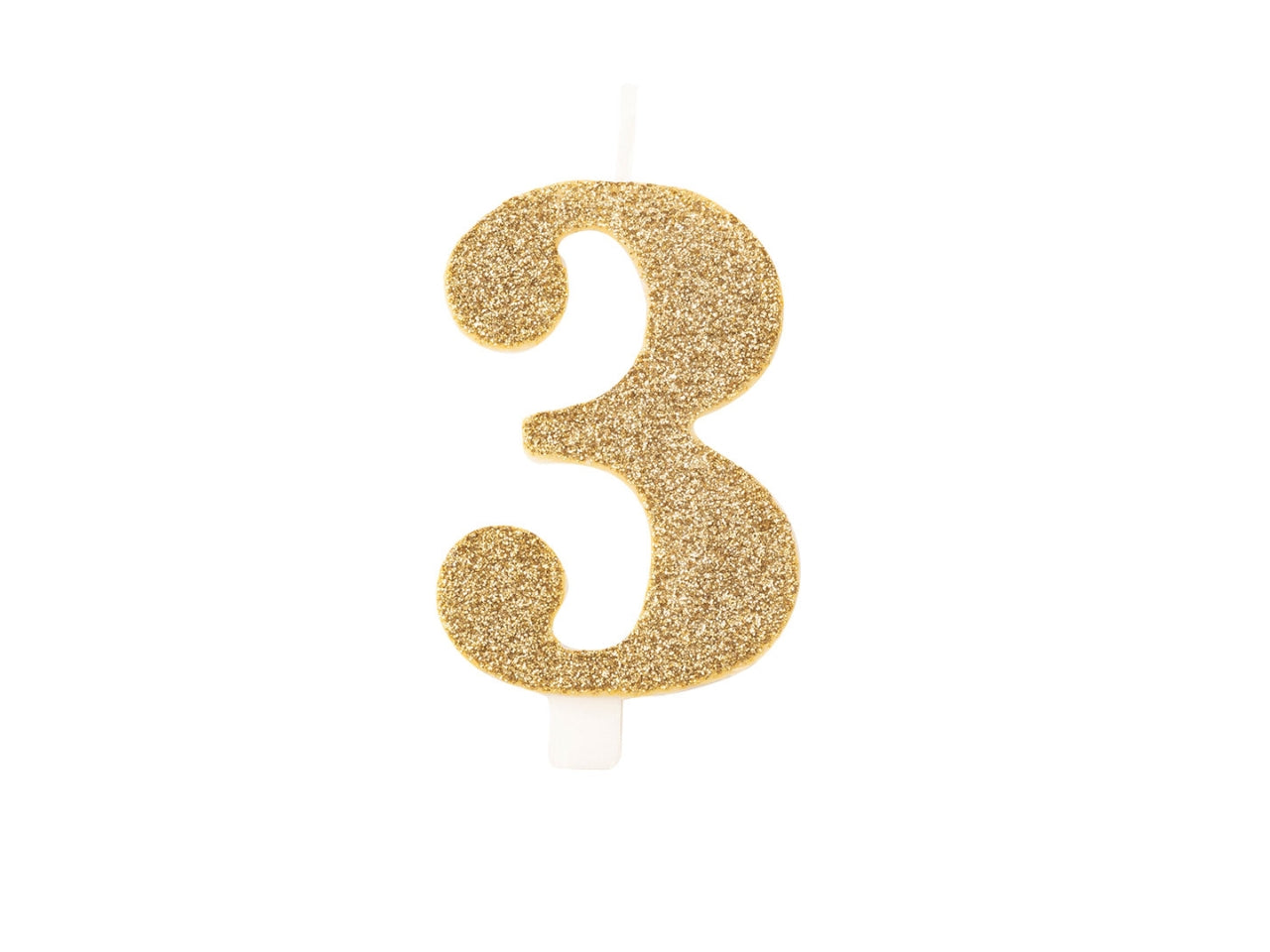 Candelina bio glitter 9,5cm n.3 oro