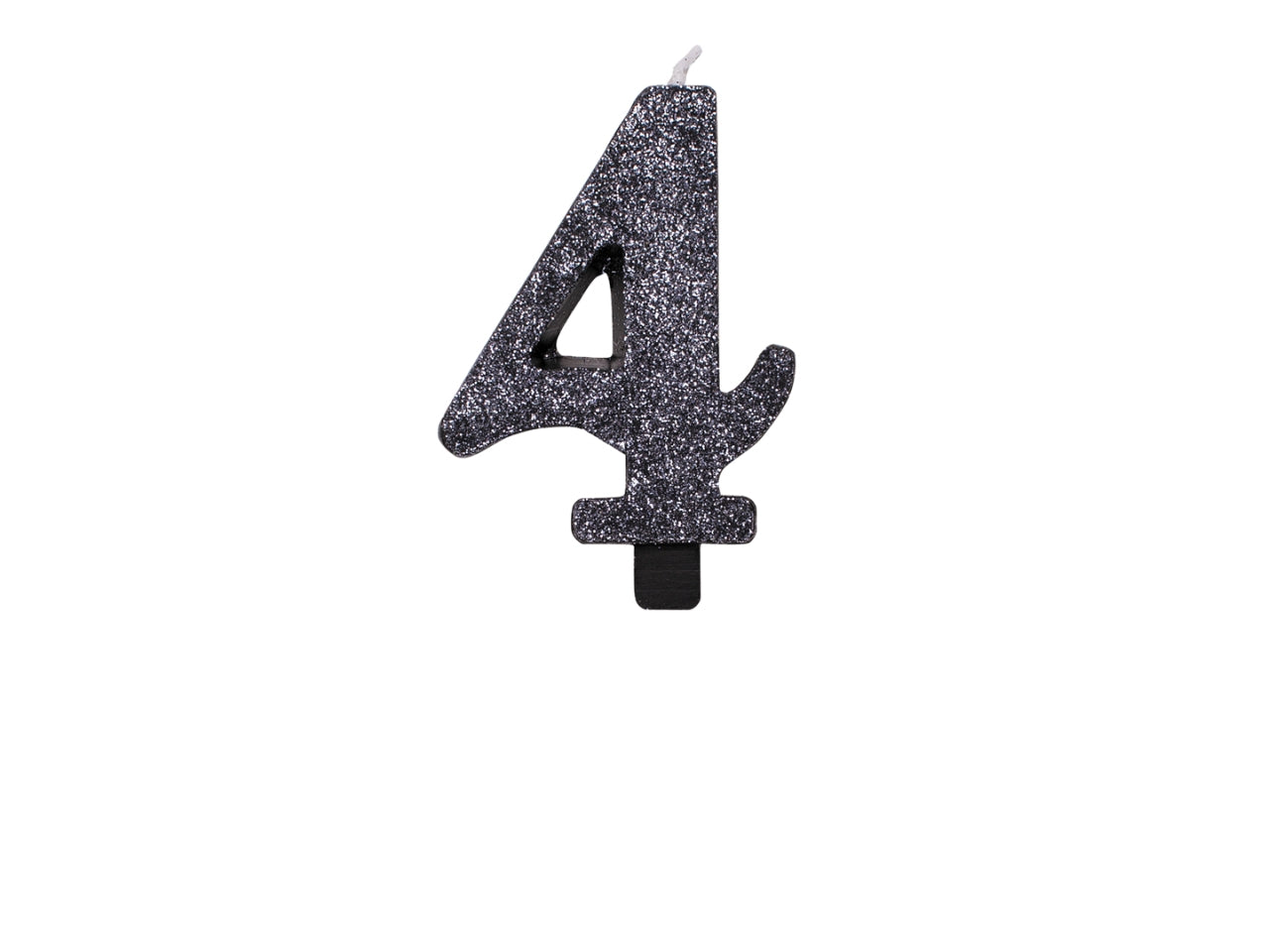 Candelina bio glitter n 4 cm 9,5 nero