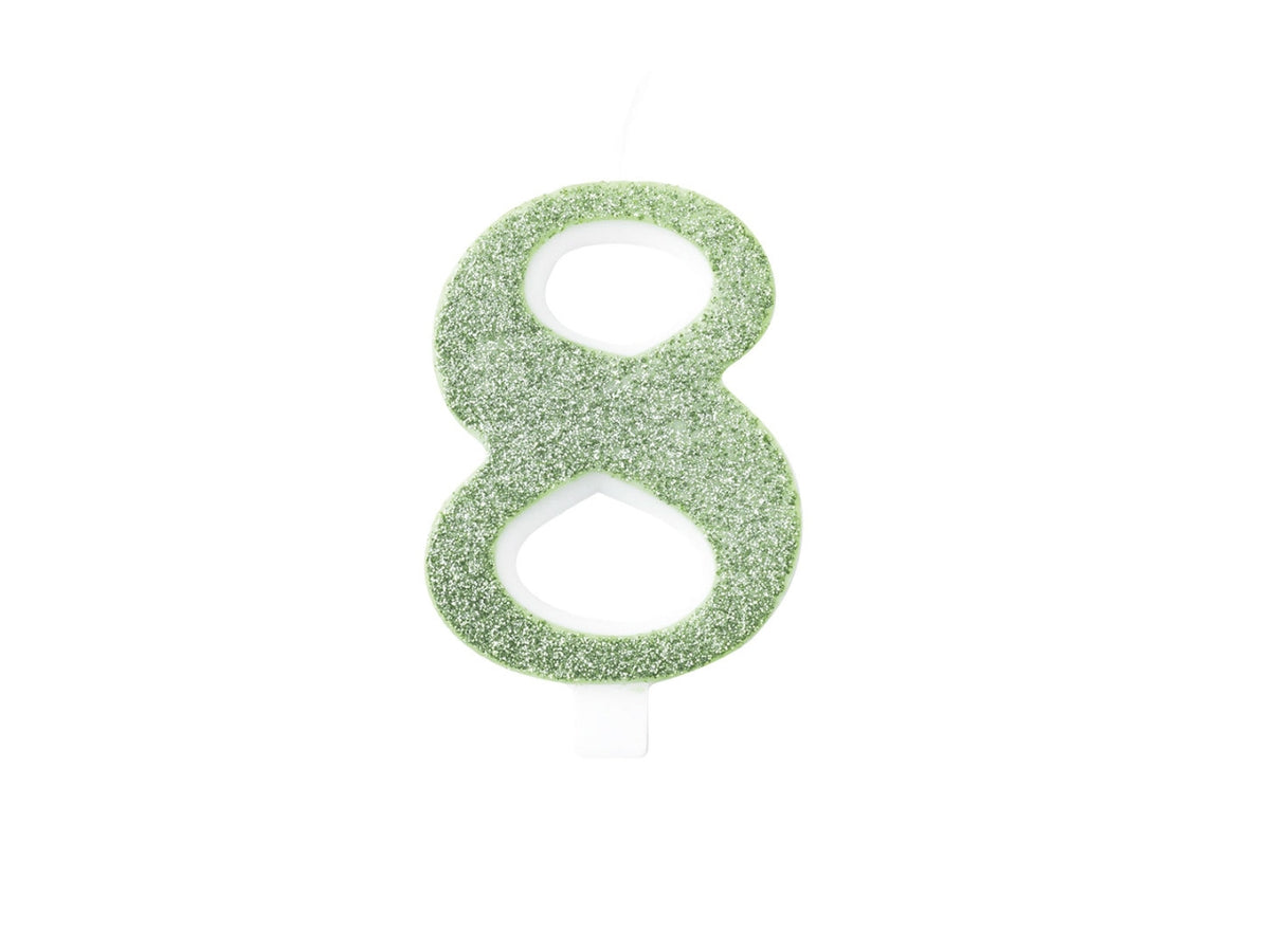 Candelina bio glitter 9,5cm n.8 salvia