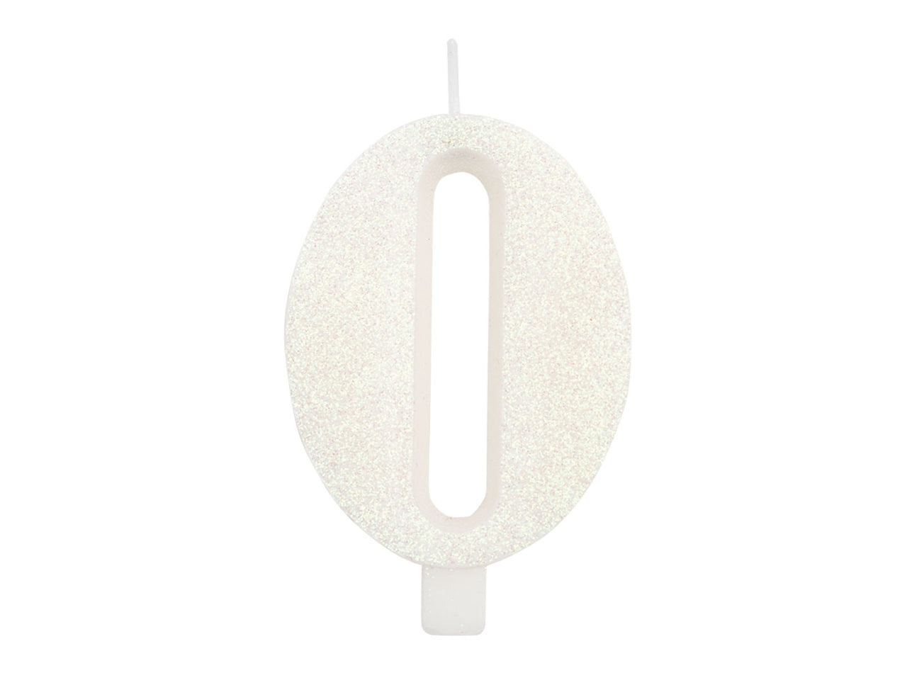 Candelina bio glitter 9,5cm n.0 bianca