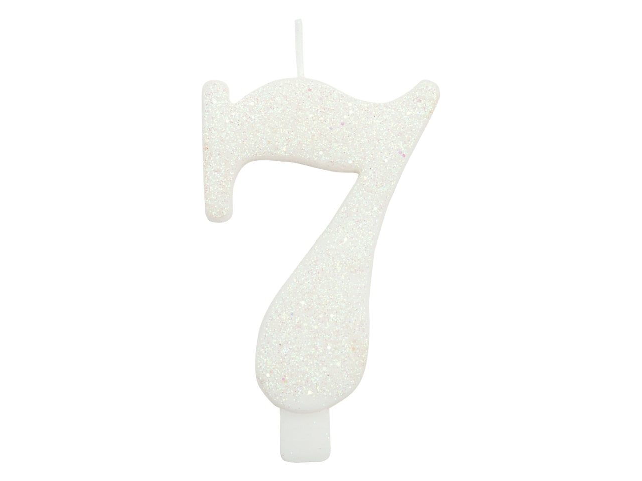 Candelina bio glitter n 7 cm 9,5 bianca