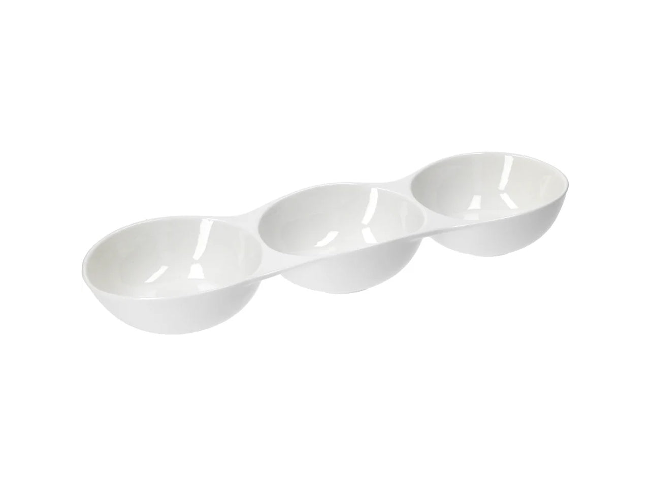 Antipastiera 3 posti 35x10,5xh5cm di colore bianc0