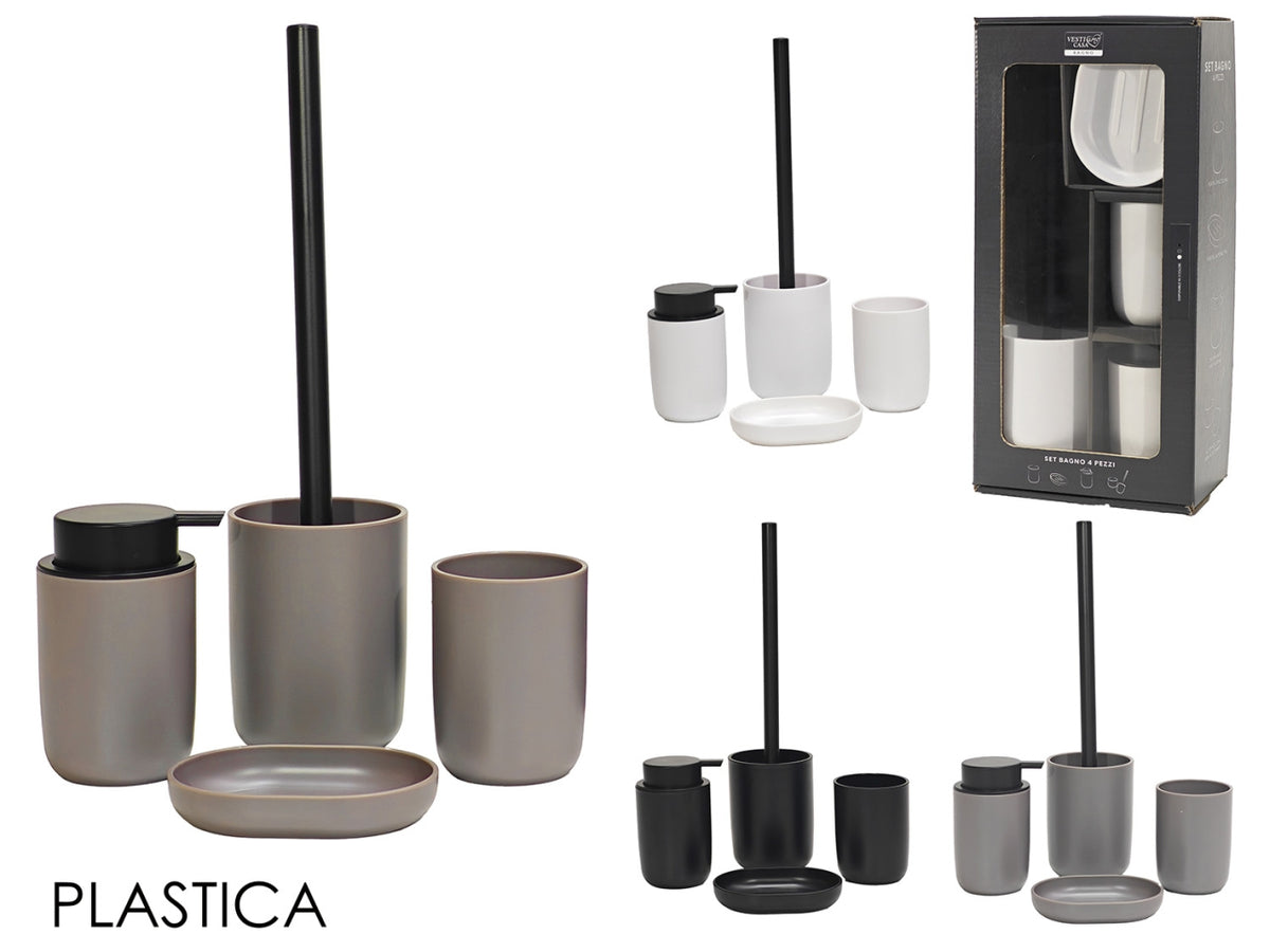 Set da bagno composto da 4 pezzi in colori assortiti