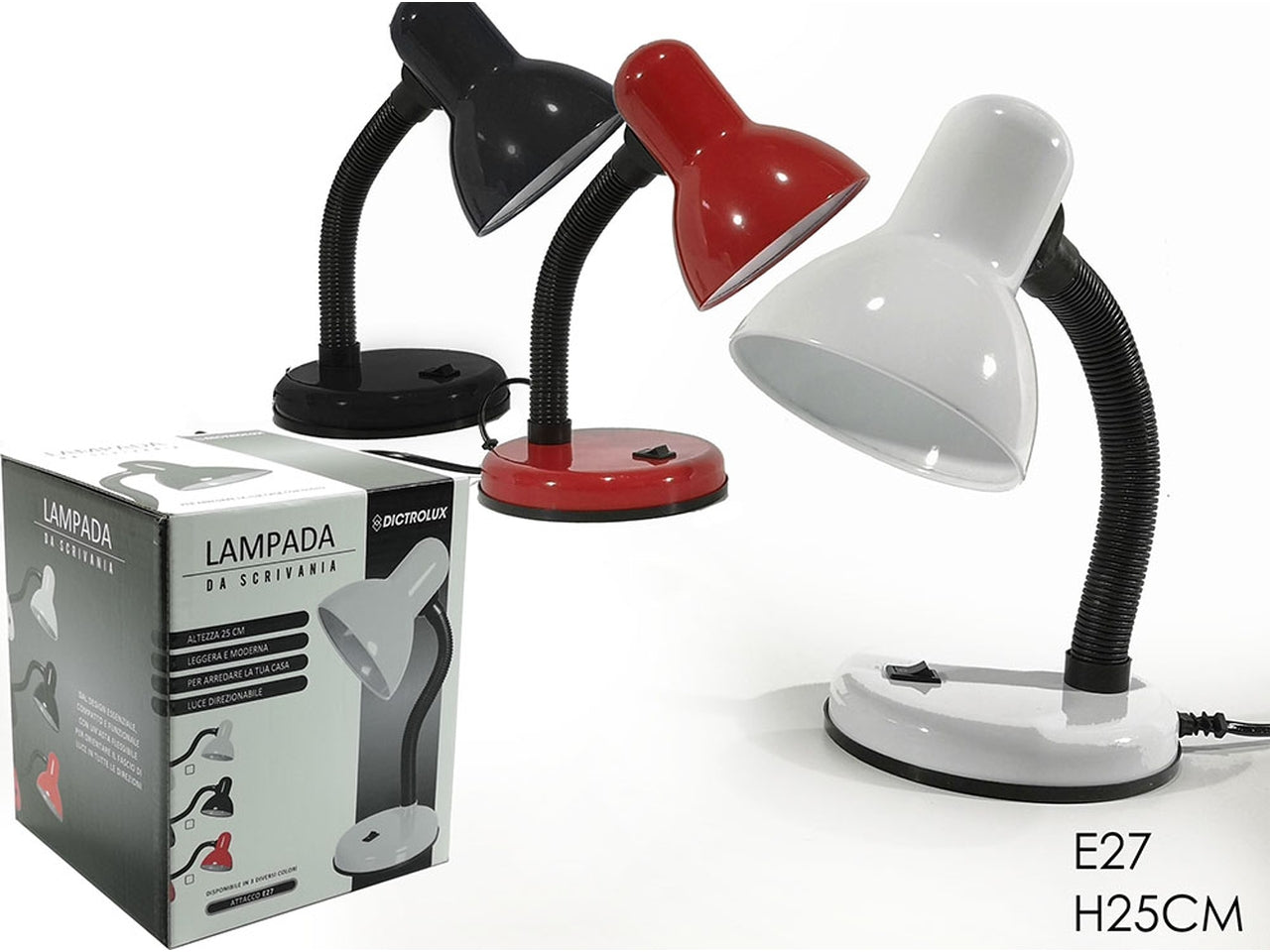 Lampada scrivania tonda in colori assortiti