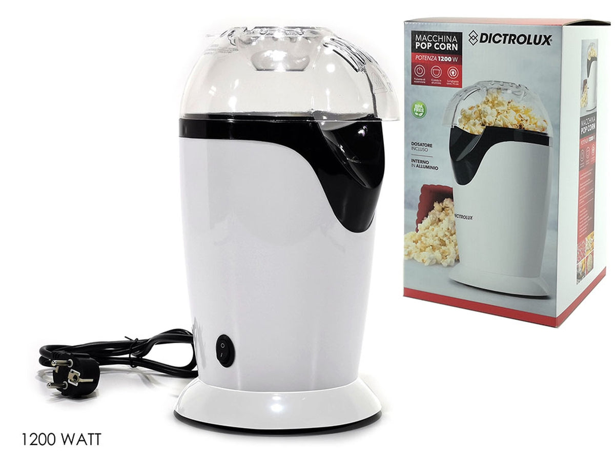 Macchina pop corn 1200w di colore bianca