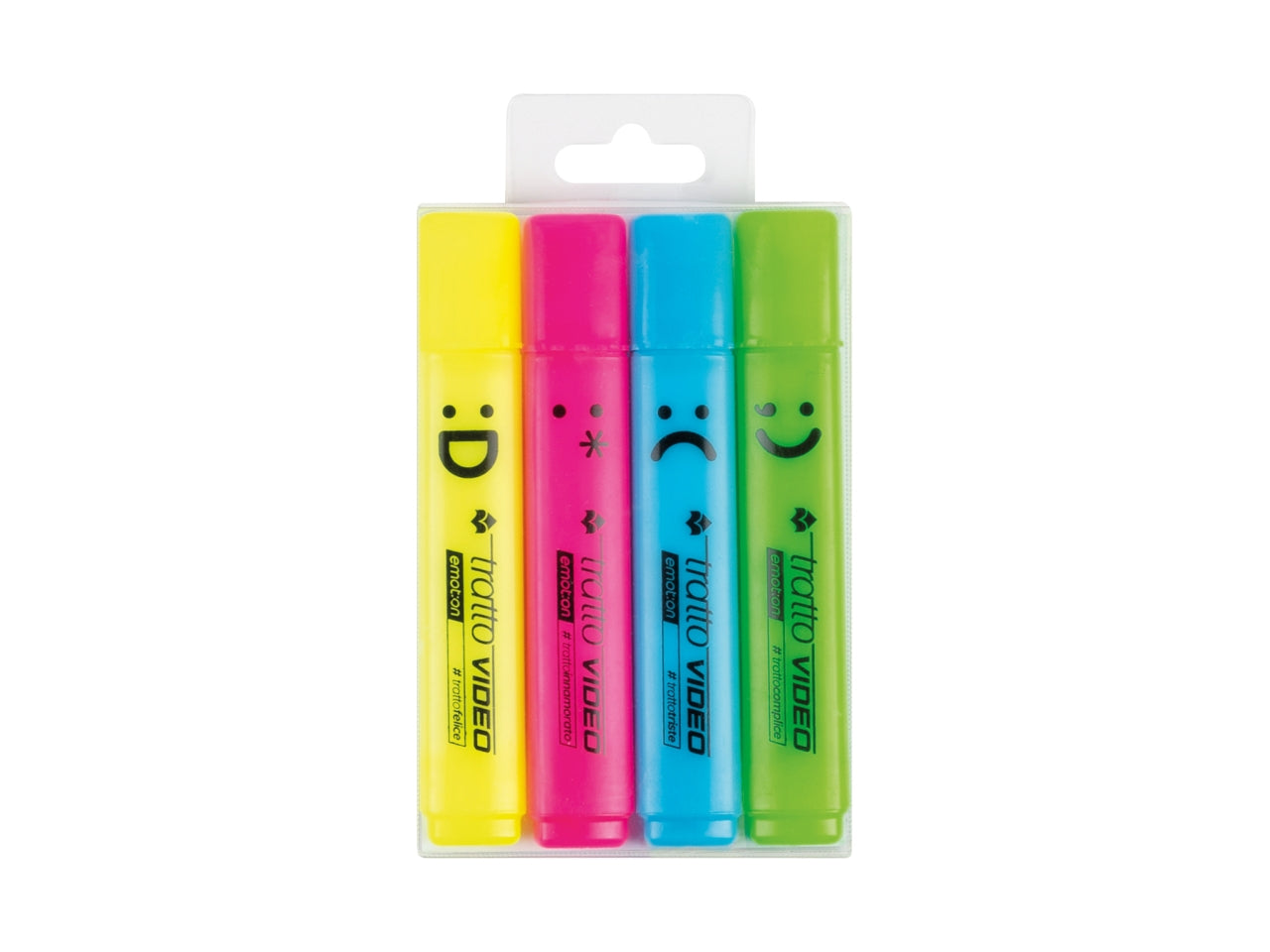 Evidenziarore tratto video emotion 4 pezzi colori assortiti