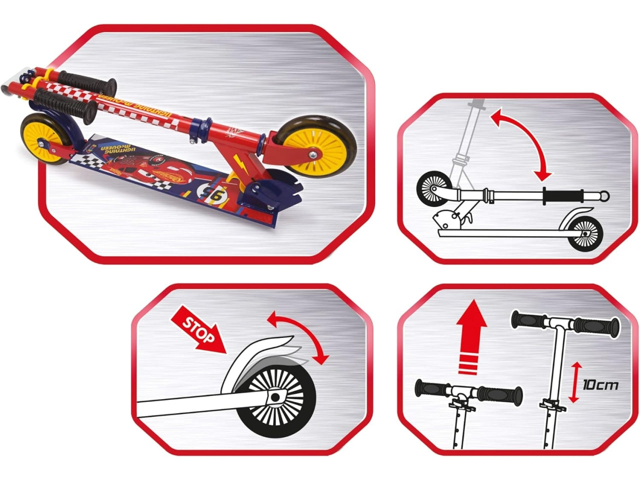 Disney cars monopattino 2 ruote