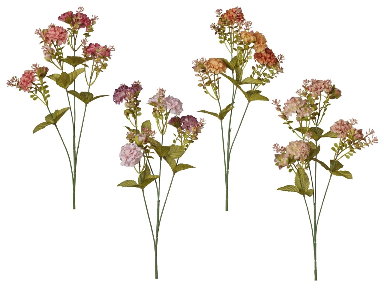 Ramo zinnie con 4 fiori 67cm in 4 colori assortiti$