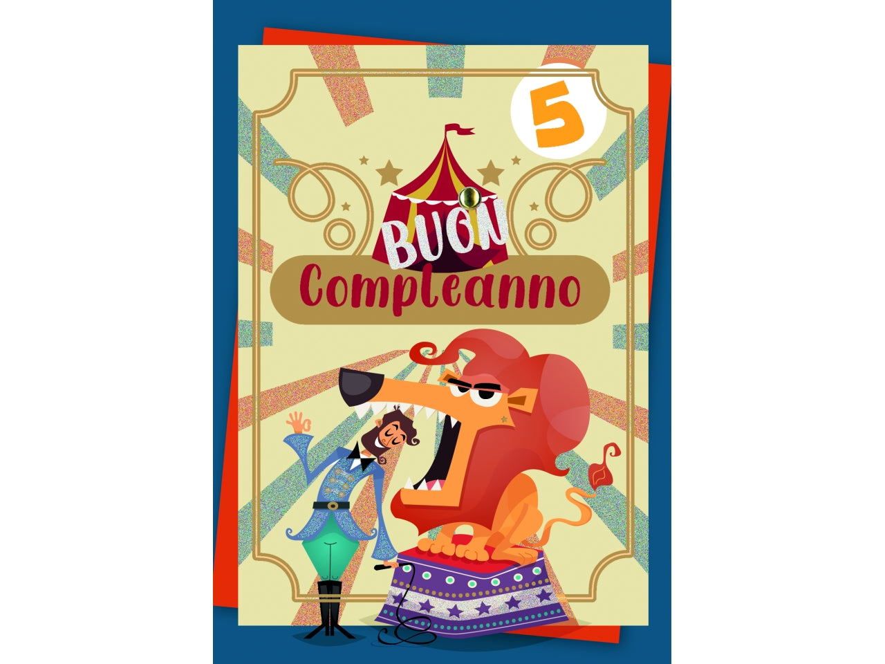 Biglietto buon compleanno bimbi rotella 1-9 domatore
