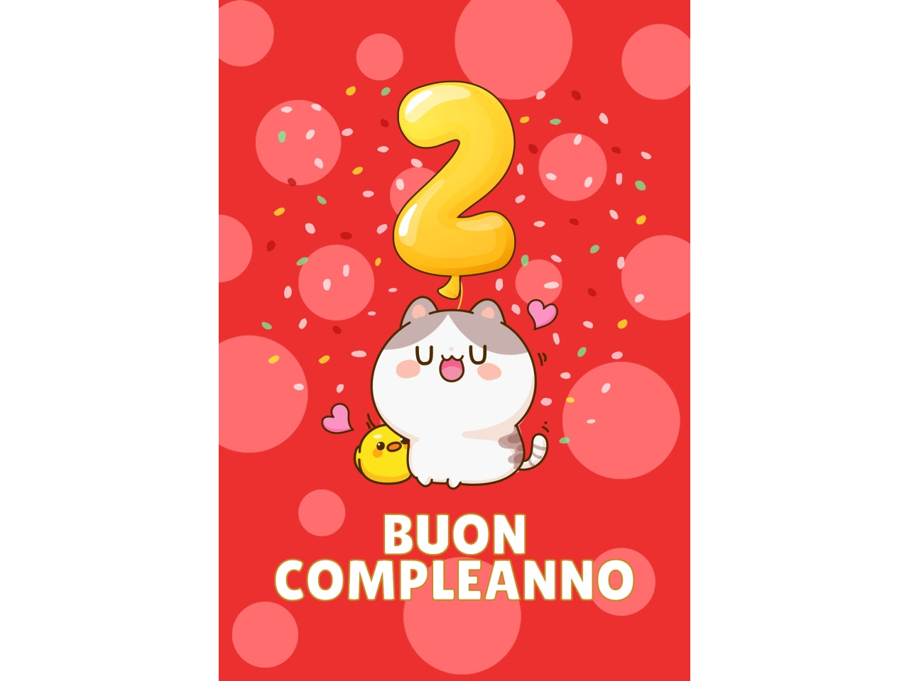 Biglietto buon compleanno bimbi 2° compleanno