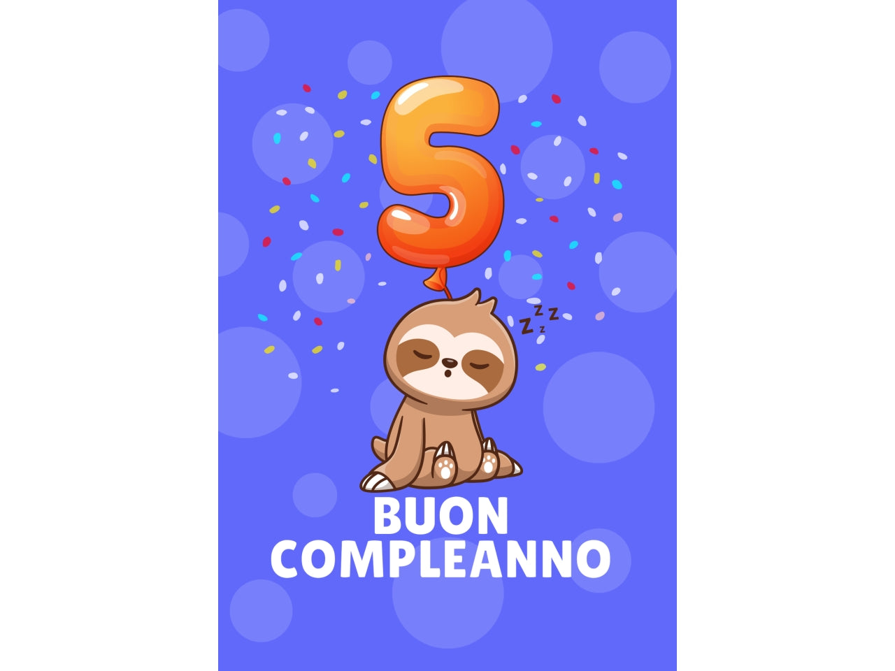Biglietto buon compleanno bimbi 5° compleanno
