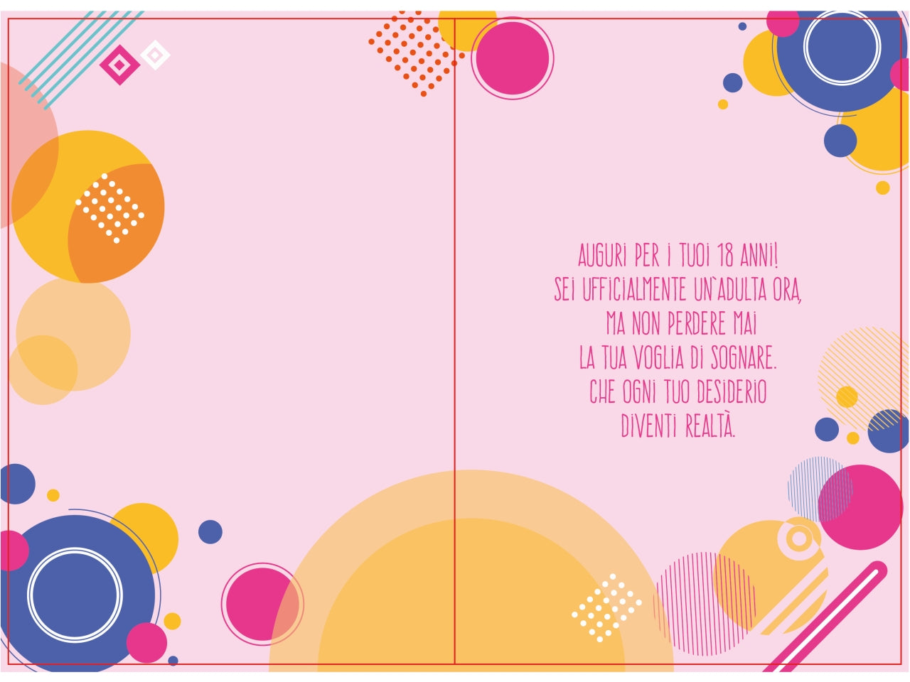 Biglietto buon compleanno 18° femminile