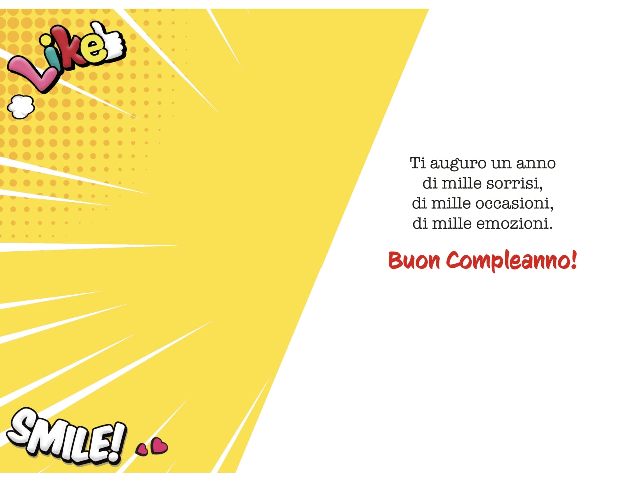 Biglietto buon compleanno umoristico like
