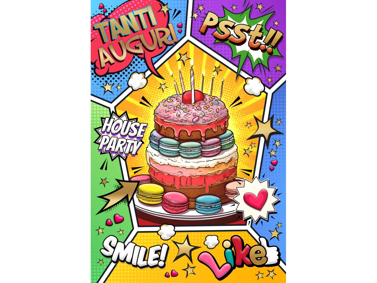 Biglietto buon compleanno umoristico like