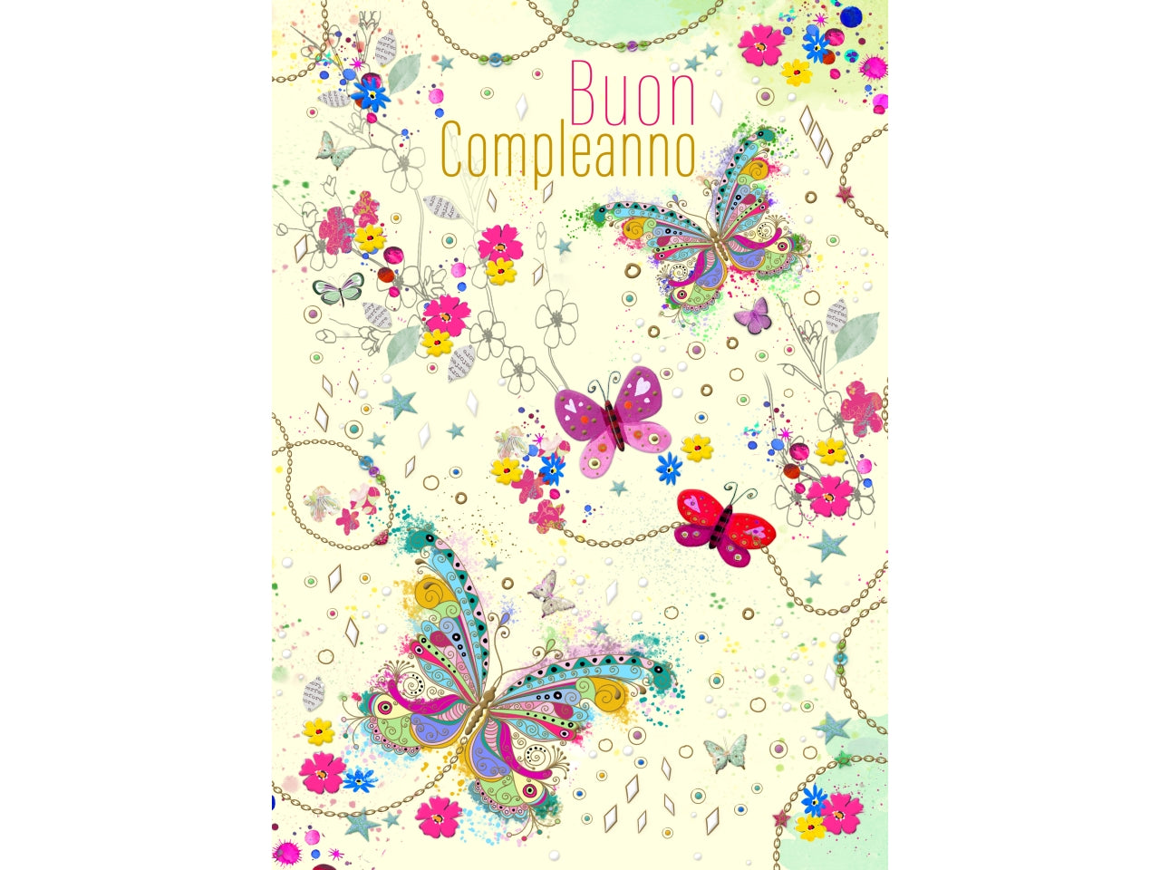 Biglietto buon compleanno farfalle