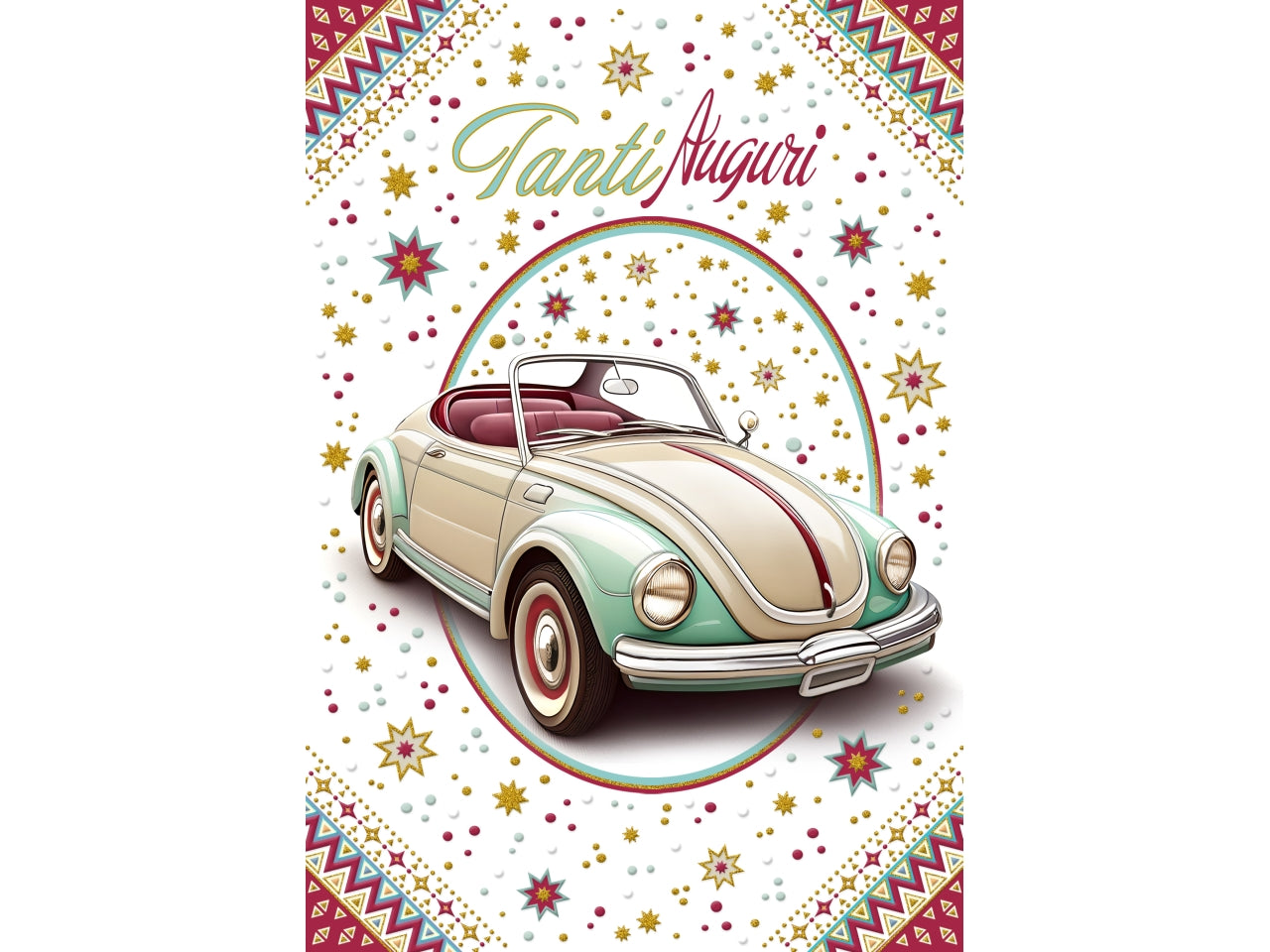 Biglietto tanti auguri maschile auto