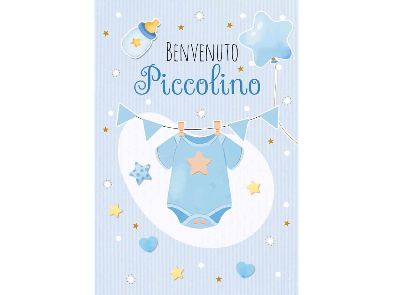 Biglietto lieto evento azzurro body