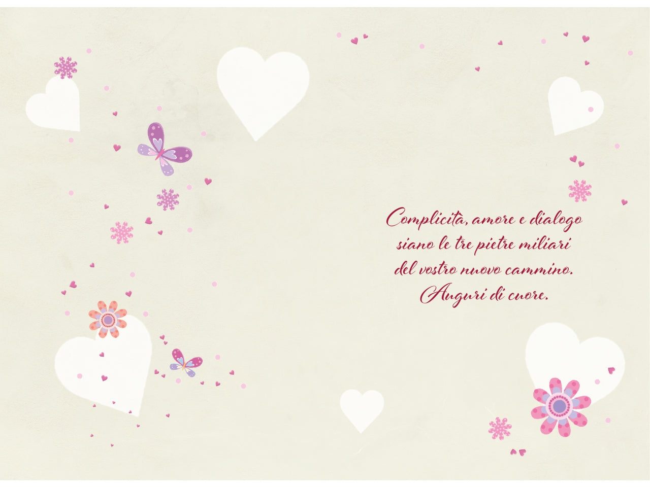 Biglietto felice matrimonio fiori