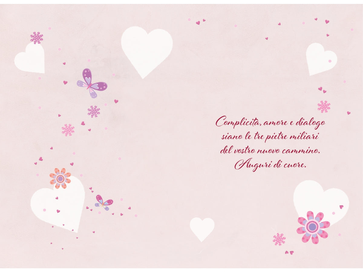 Biglietto felice matrimonio tavolo nuziale