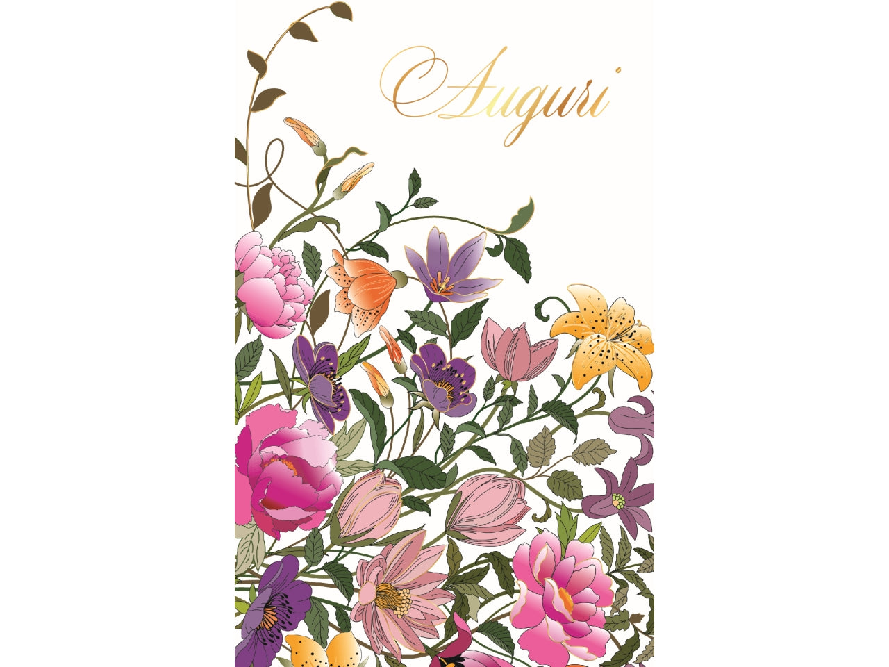 Biglietti mini tanti auguri fiori 6 pezzi