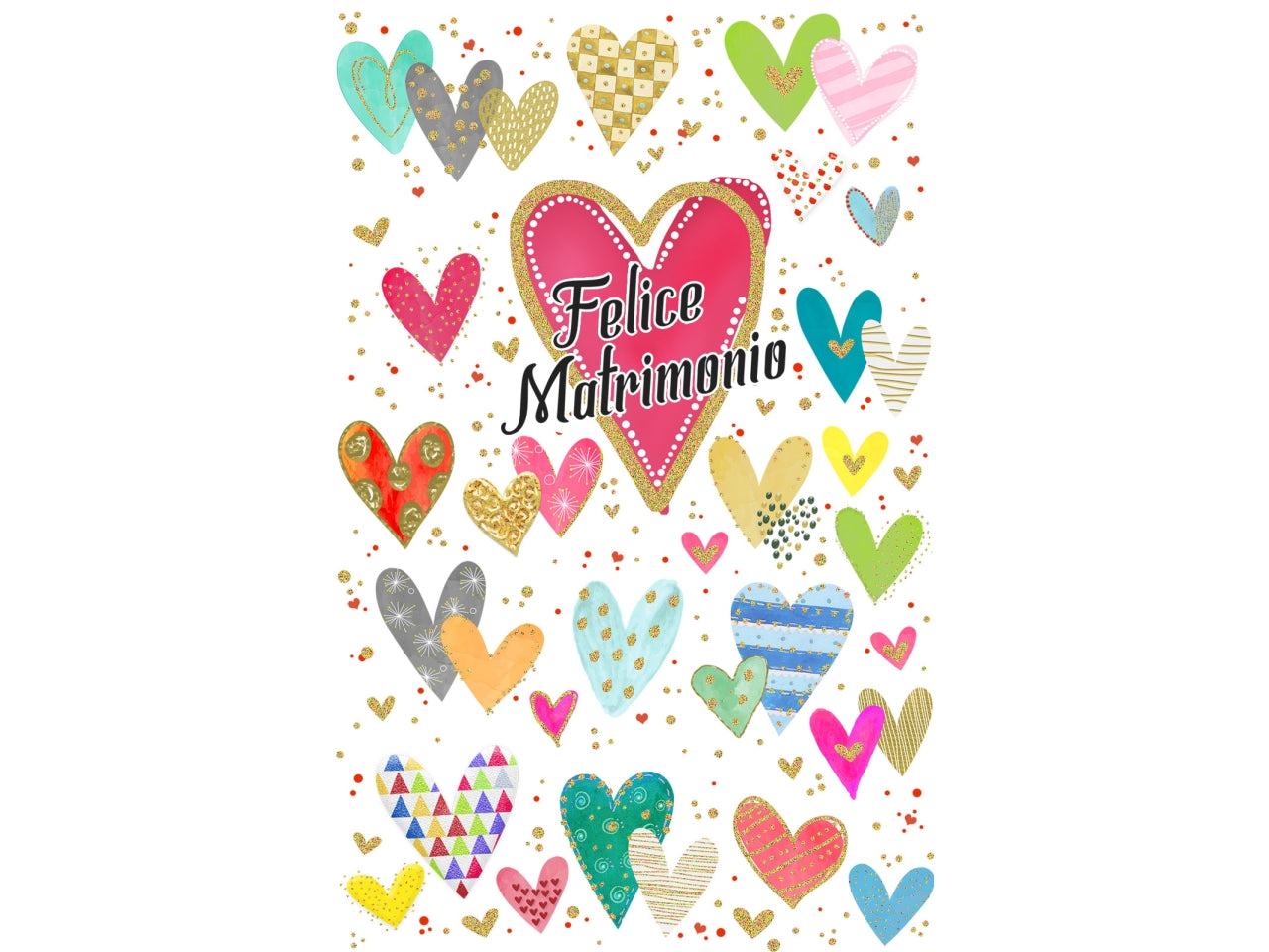 Biglietti mini felice matrimonio 6 pezzi