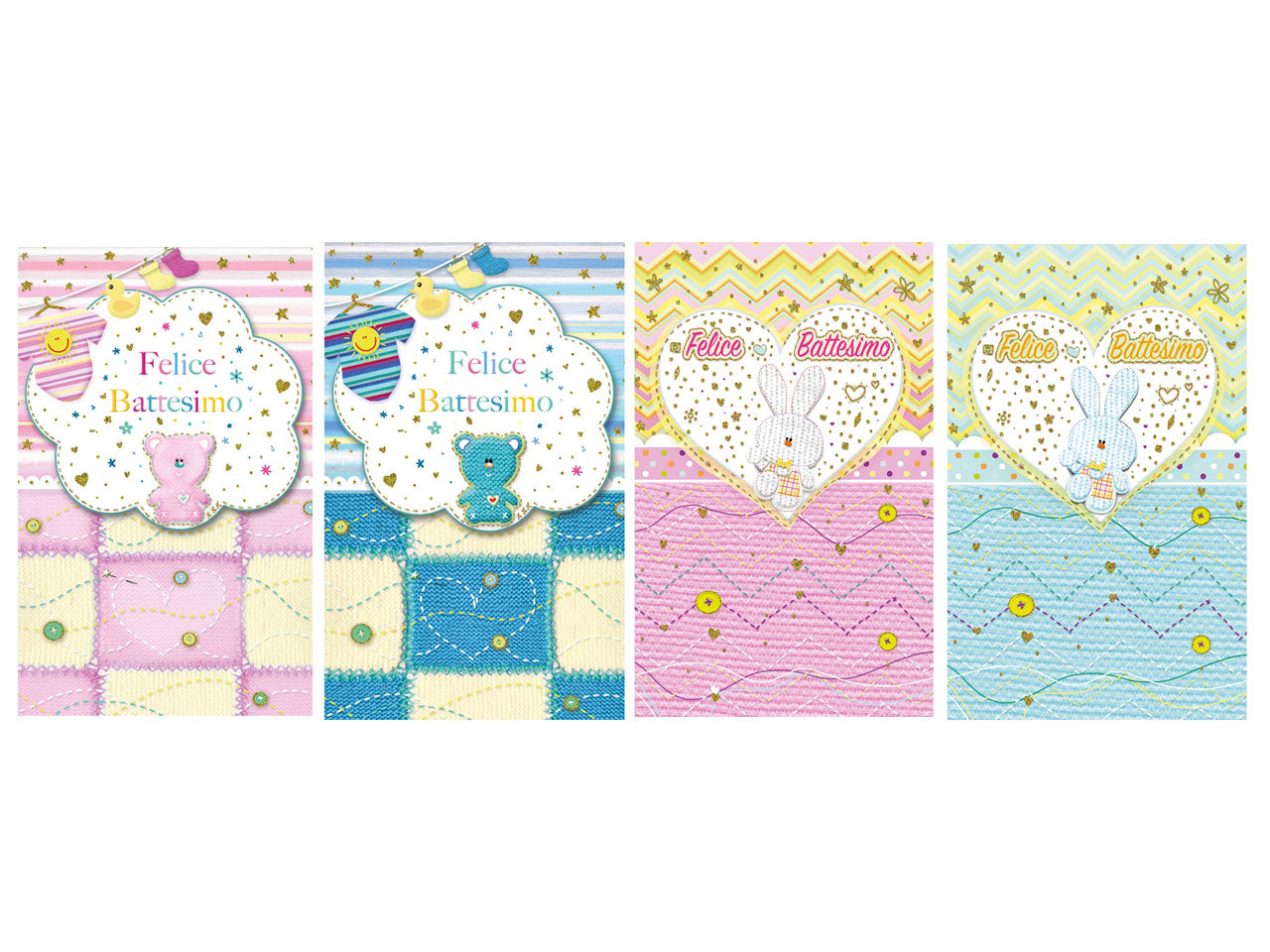 Biglietti mini felice battesimo 6 pezzi