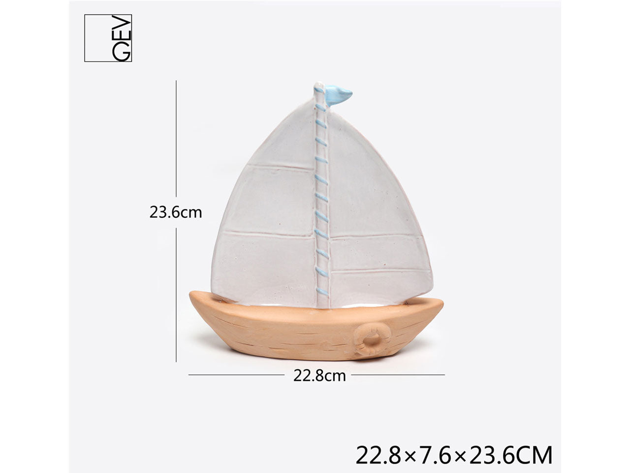 Barca a vela 22,8x7,6cm