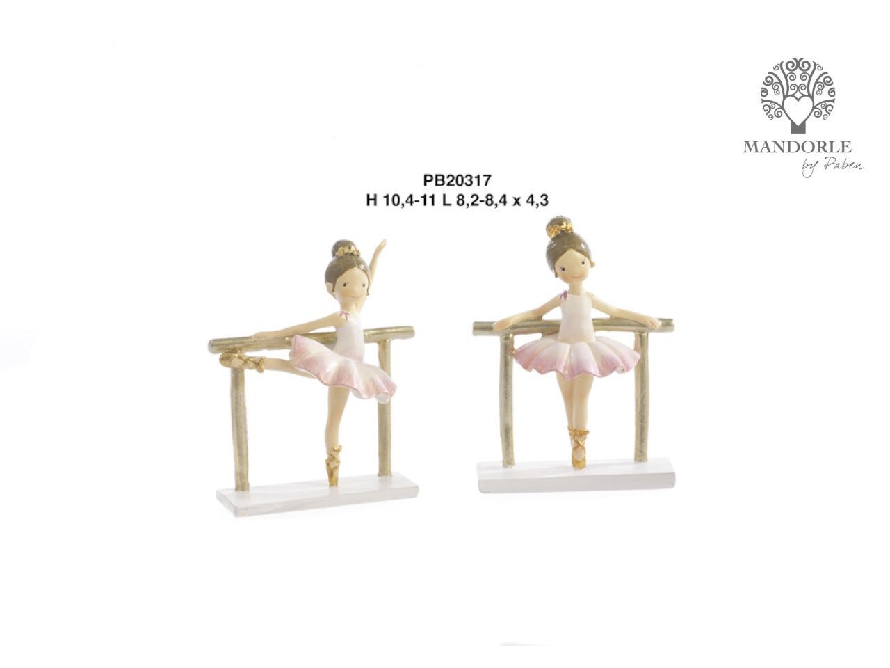 Ballerina alla sbarra in resina 11cm 2 assortimenti