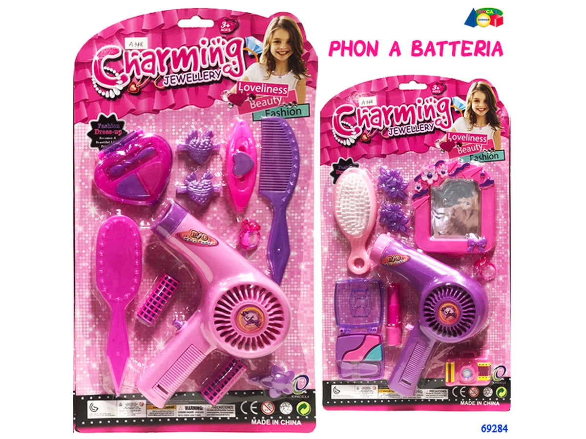 Set bellezza con phon ed accessori ass.