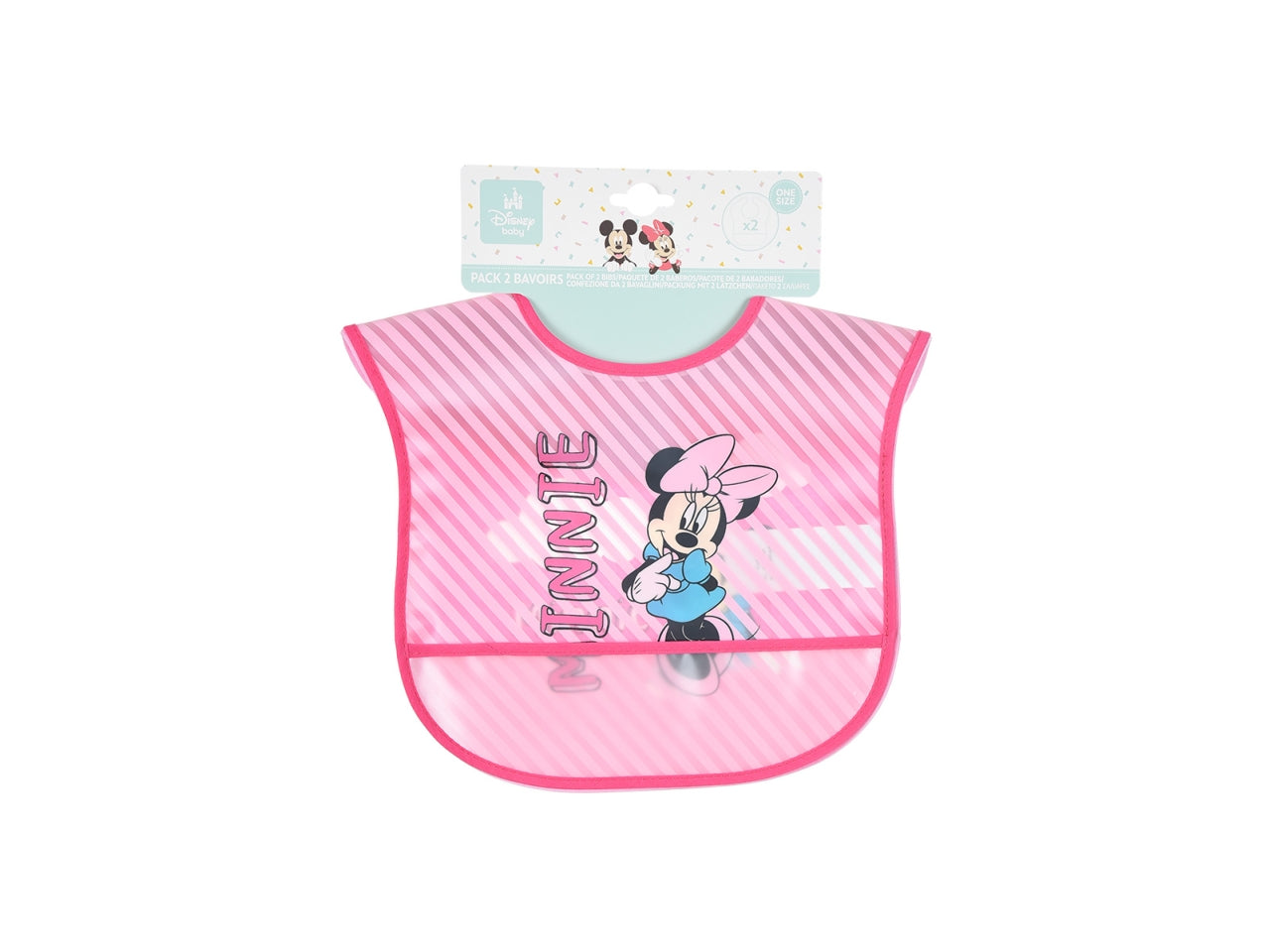 Minnie bavette 36x23,5cm confezione 2 pezzi assortite $