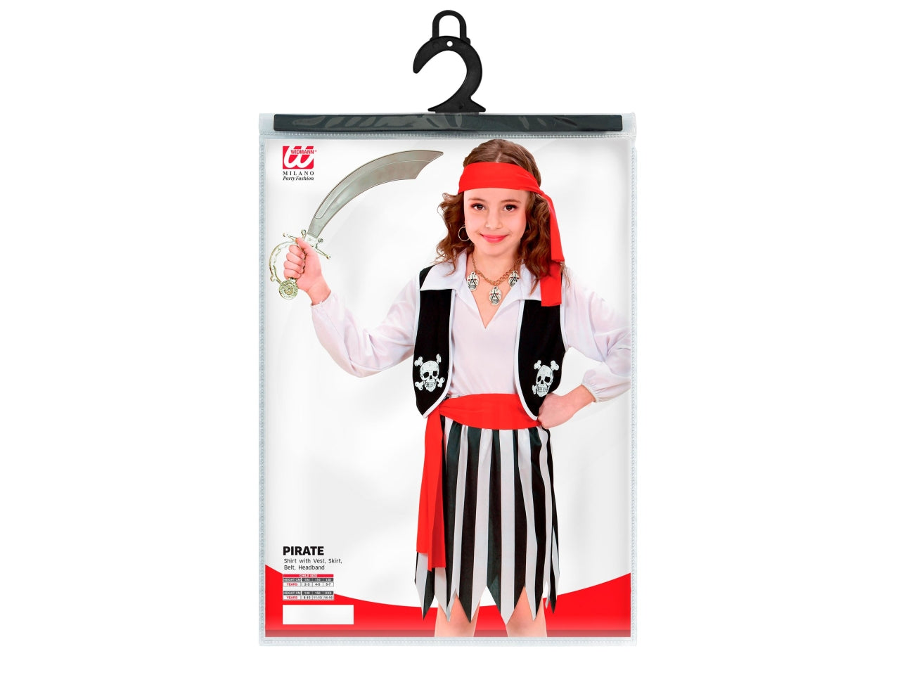 Costume piratessa 116cm 4-5 anni