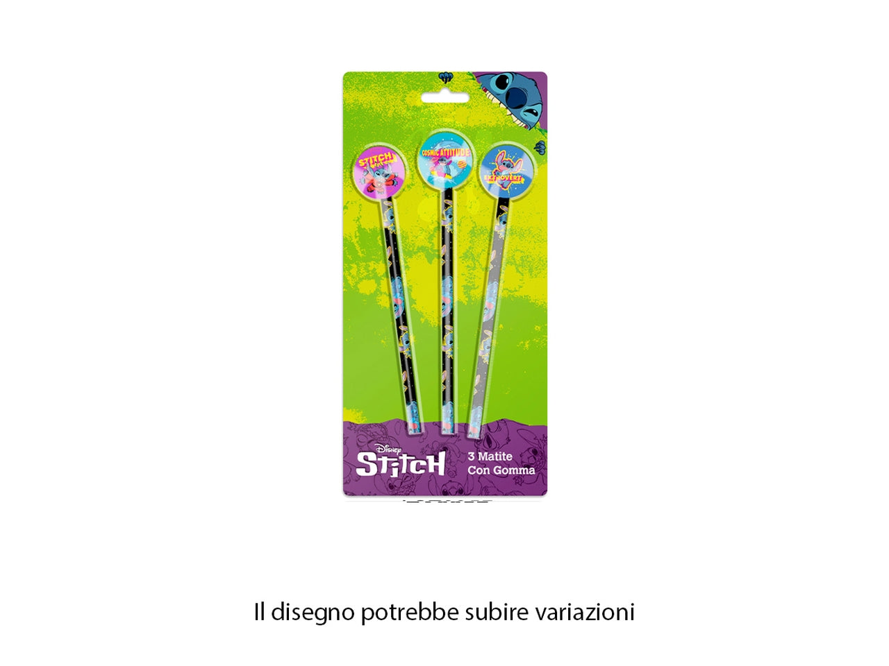Stitch matite set da 3 matite con gomma